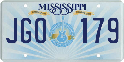 MS license plate JGO179