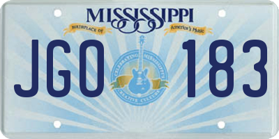 MS license plate JGO183