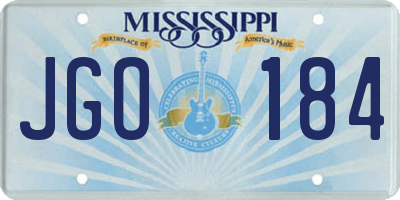 MS license plate JGO184
