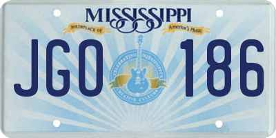 MS license plate JGO186