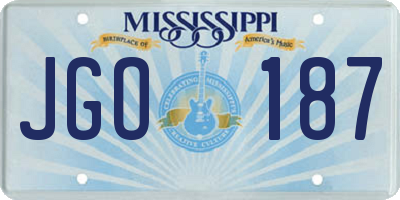 MS license plate JGO187