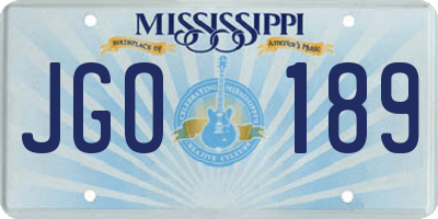 MS license plate JGO189