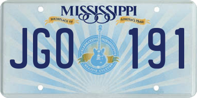 MS license plate JGO191