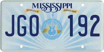 MS license plate JGO192