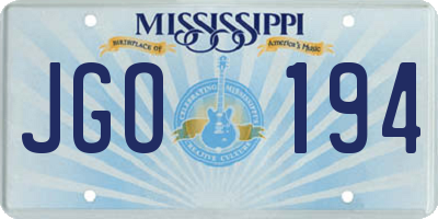 MS license plate JGO194