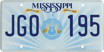 MS license plate JGO195