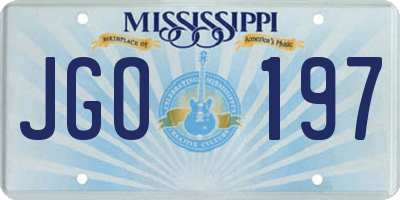 MS license plate JGO197