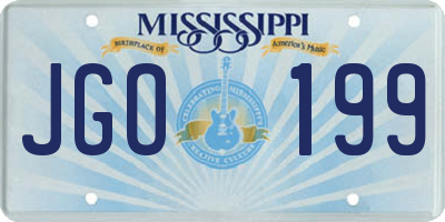 MS license plate JGO199