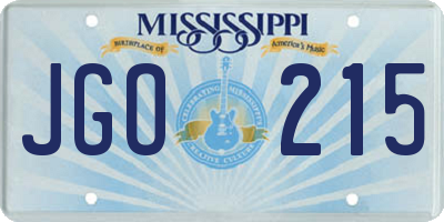 MS license plate JGO215