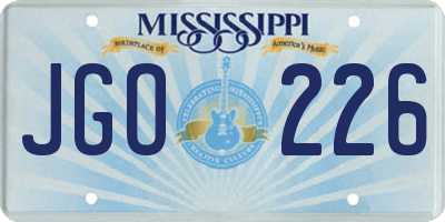 MS license plate JGO226
