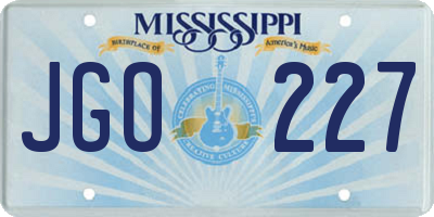 MS license plate JGO227