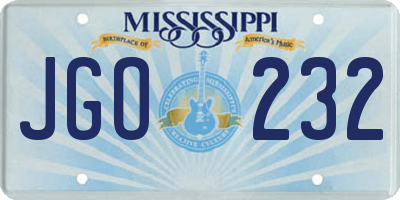 MS license plate JGO232
