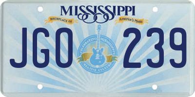 MS license plate JGO239