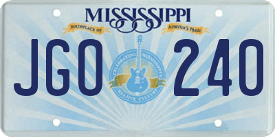 MS license plate JGO240