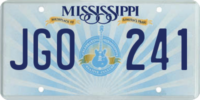 MS license plate JGO241