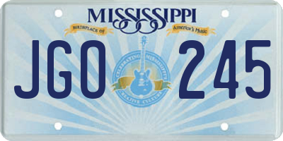 MS license plate JGO245