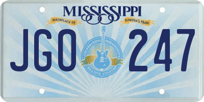 MS license plate JGO247