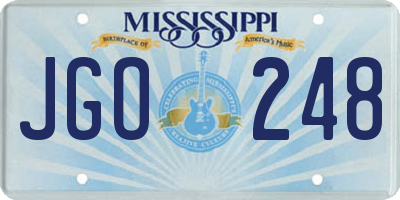 MS license plate JGO248