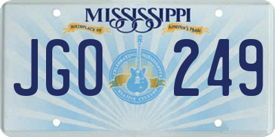 MS license plate JGO249