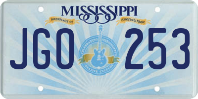 MS license plate JGO253