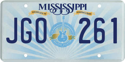 MS license plate JGO261