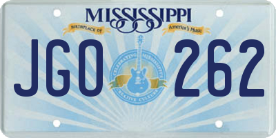 MS license plate JGO262