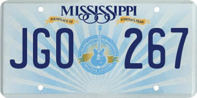 MS license plate JGO267