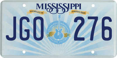 MS license plate JGO276