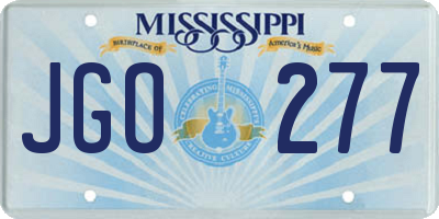 MS license plate JGO277