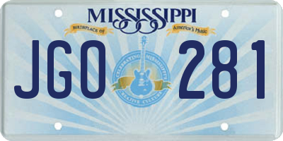 MS license plate JGO281