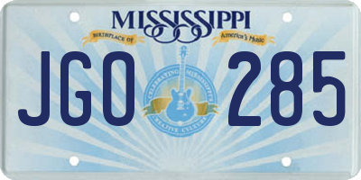 MS license plate JGO285