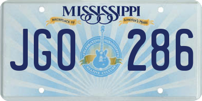 MS license plate JGO286