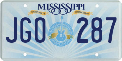 MS license plate JGO287