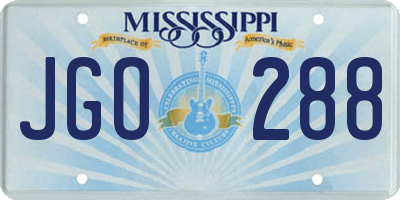 MS license plate JGO288