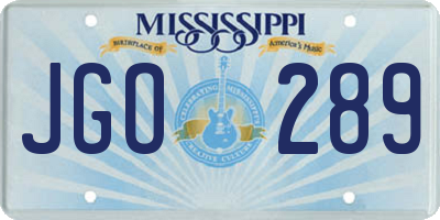 MS license plate JGO289