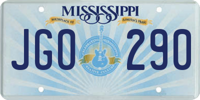 MS license plate JGO290