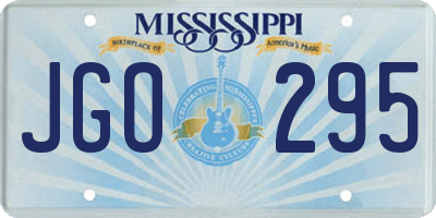MS license plate JGO295