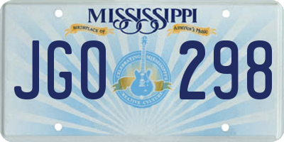 MS license plate JGO298