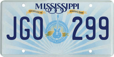 MS license plate JGO299