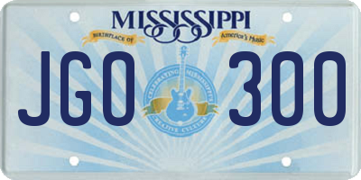 MS license plate JGO300