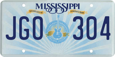 MS license plate JGO304