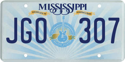 MS license plate JGO307