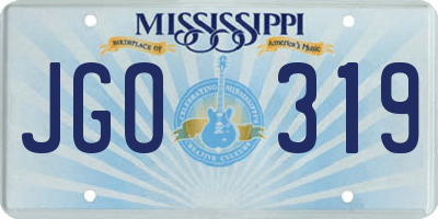 MS license plate JGO319