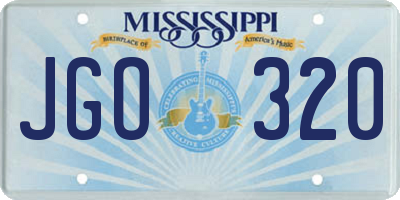 MS license plate JGO320