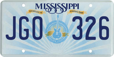 MS license plate JGO326