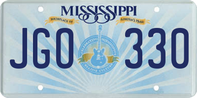 MS license plate JGO330