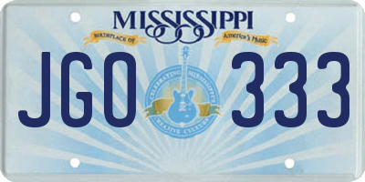 MS license plate JGO333
