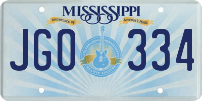 MS license plate JGO334