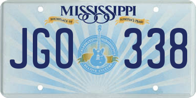 MS license plate JGO338