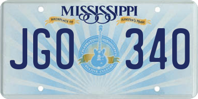 MS license plate JGO340